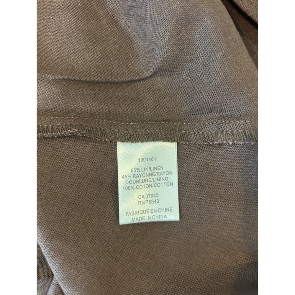 Tuckernuck Caroline Constas Scallop Linen Maxi Dress Chocolate Brown Medium NWT - Picture 5 of 5